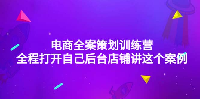 电商全案策划训练营：全程打开自己后台店铺讲这个案例（9节课时）小鳄启创-网创项目资源站-副业项目-创业项目-搞钱项目小鳄启创