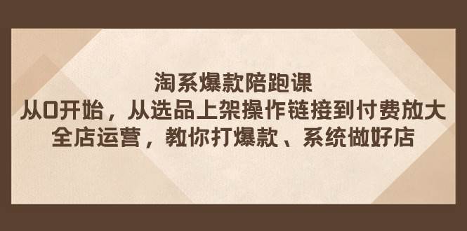 淘系爆款陪跑课 从选品上架操作链接到付费放大 全店运营 打爆款 系统做好店小鳄启创-网创项目资源站-副业项目-创业项目-搞钱项目小鳄启创