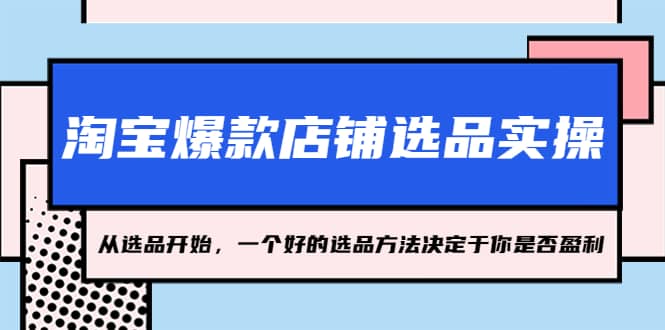 淘宝爆款店铺选品实操，2023从选品开始，一个好的选品方法决定于你是否盈利小鳄启创-网创项目资源站-副业项目-创业项目-搞钱项目小鳄启创