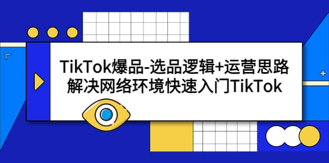 TikTok爆品-选品逻辑+运营思路：解决网络环境快速入门TikTok小鳄启创-网创项目资源站-副业项目-创业项目-搞钱项目小鳄启创