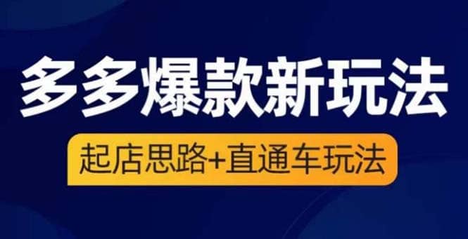 2023拼多多爆款·新玩法：起店思路+直通车玩法（3节精华课）小鳄启创-网创项目资源站-副业项目-创业项目-搞钱项目小鳄启创