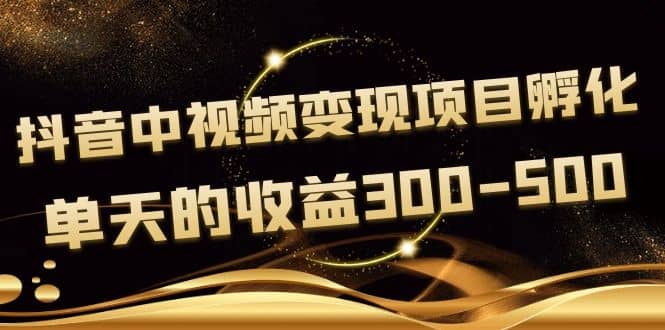黄岛主《抖音中视频变现项目孵化》单天的收益300-500 操作简单粗暴小鳄启创-网创项目资源站-副业项目-创业项目-搞钱项目小鳄启创