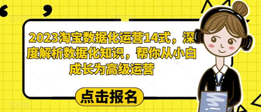 2023淘宝数据化-运营 14式，深度解析数据化知识，帮你从小白成长为高级运营小鳄启创-网创项目资源站-副业项目-创业项目-搞钱项目小鳄启创