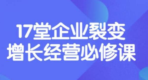 《盈利增长17堂必修课》企业裂变增长的经营智慧，带你了解增长的本质小鳄启创-网创项目资源站-副业项目-创业项目-搞钱项目小鳄启创