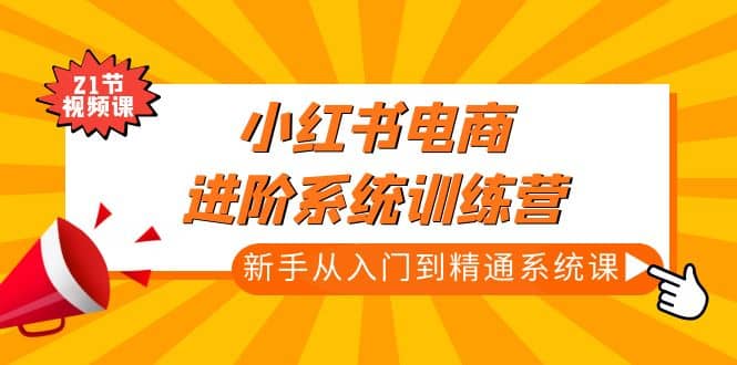 小红书电商进阶系统训练营：新手从入门到精通系统课（21节视频课）小鳄启创-网创项目资源站-副业项目-创业项目-搞钱项目小鳄启创