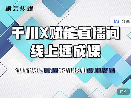 枫芸传媒-线上千川提升课，提升千川认知，提升千川投放效果小鳄启创-网创项目资源站-副业项目-创业项目-搞钱项目小鳄启创