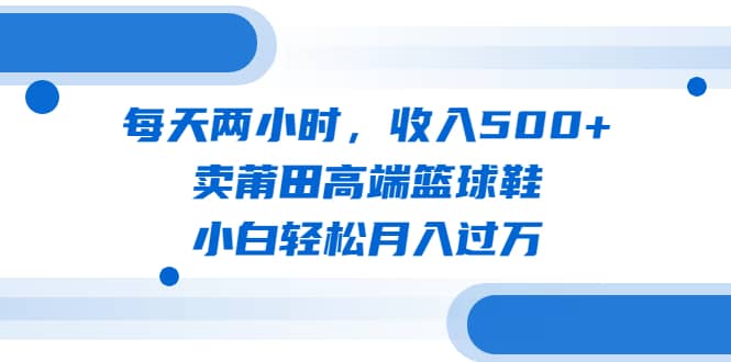 每天两小时，收入500+，卖莆田高端篮球鞋，小白轻松月入过万（教程+素材）小鳄启创-网创项目资源站-副业项目-创业项目-搞钱项目小鳄启创