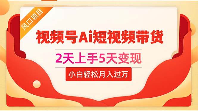 2天上手5天变现视频号Ai短视频带货0粉丝0基础小白轻松月入过万小鳄启创-网创项目资源站-副业项目-创业项目-搞钱项目小鳄启创