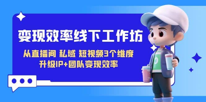 变现-效率线下工作坊，从直播间、私域、短视频3个维度 升级IP+团队变现效率小鳄启创-网创项目资源站-副业项目-创业项目-搞钱项目小鳄启创