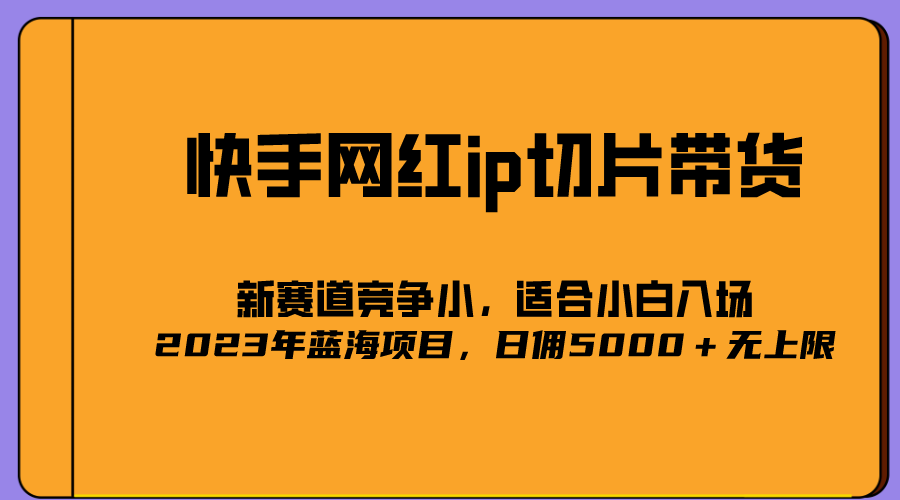 2023爆火的快手网红IP切片，号称日佣5000＋的蓝海项目，二驴的独家授权小鳄启创-网创项目资源站-副业项目-创业项目-搞钱项目小鳄启创