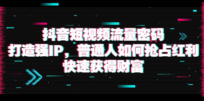 抖音短视频流量密码：打造强IP，普通人如何抢占红利，快速获得财富小鳄启创-网创项目资源站-副业项目-创业项目-搞钱项目小鳄启创