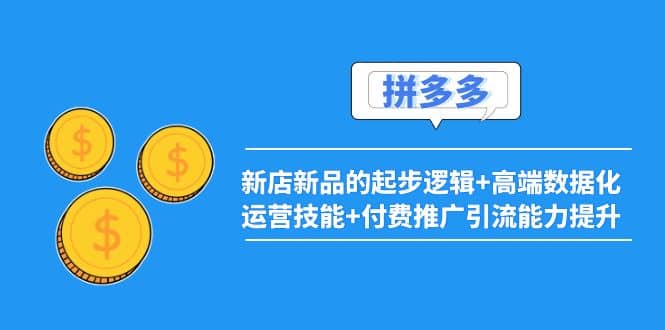 2022拼多多：新店新品的起步逻辑+高端数据化运营技能+付费推广引流能力提升小鳄启创-网创项目资源站-副业项目-创业项目-搞钱项目小鳄启创