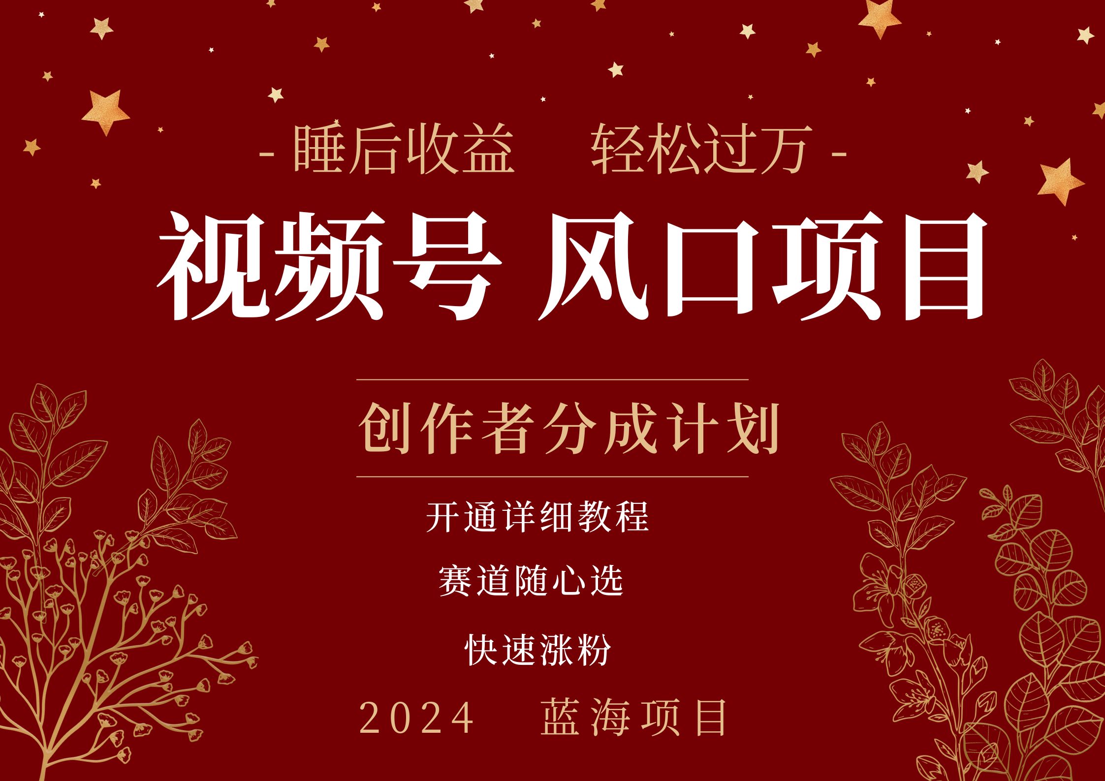 拥有睡眠收益的微信视频号大风口项目，轻松月入过万+，多赛道选择，可矩阵，玩法简单轻松上手小鳄启创-网创项目资源站-副业项目-创业项目-搞钱项目小鳄启创