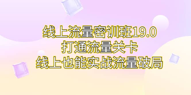 线上流量密训班19.0，打通流量关卡，线上也能实战流量破局小鳄启创-网创项目资源站-副业项目-创业项目-搞钱项目小鳄启创