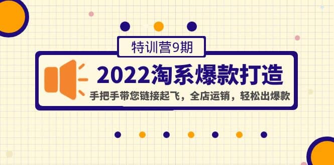 2022淘系爆款打造特训营9期：手把手带您链接起飞，全店运销，轻松出爆款小鳄启创-网创项目资源站-副业项目-创业项目-搞钱项目小鳄启创