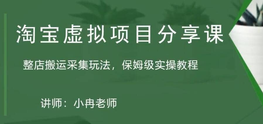 淘宝虚拟整店搬运采集玩法分享课：整店搬运采集玩法，保姆级实操教程小鳄启创-网创项目资源站-副业项目-创业项目-搞钱项目小鳄启创