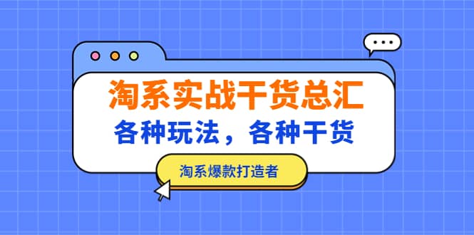 淘系实战干货总汇：各种玩法，各种干货，淘系爆款打造者小鳄启创-网创项目资源站-副业项目-创业项目-搞钱项目小鳄启创
