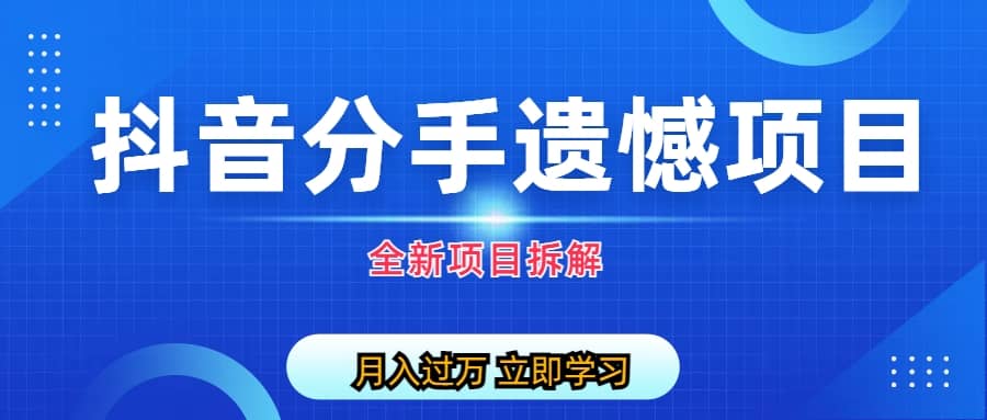 自媒体抖音分手遗憾项目私域项目拆解小鳄启创-网创项目资源站-副业项目-创业项目-搞钱项目小鳄启创