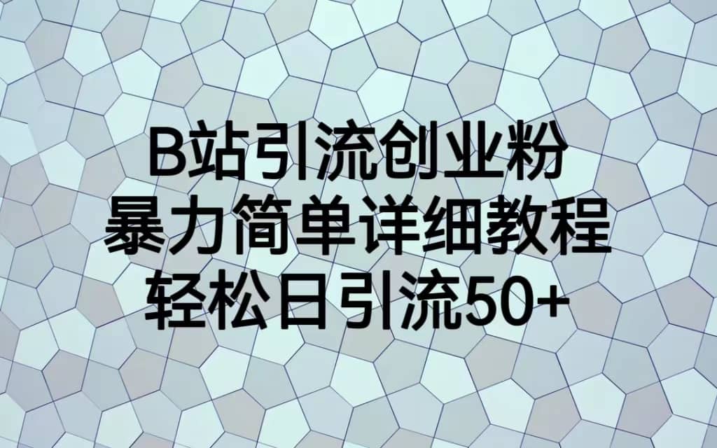 B站引流创业粉，暴力简单详细教程，轻松日引流50+小鳄启创-网创项目资源站-副业项目-创业项目-搞钱项目小鳄启创
