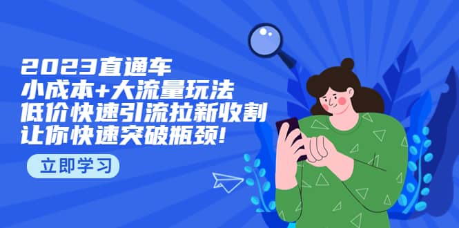 2023直通小成本+大流量玩法，低价快速引流拉新收割，让你快速突破瓶颈小鳄启创-网创项目资源站-副业项目-创业项目-搞钱项目小鳄启创