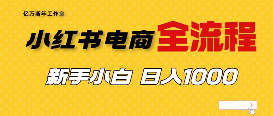 外面收费4988的小红书无货源电商从0-1全流程，日入1000＋小鳄启创-网创项目资源站-副业项目-创业项目-搞钱项目小鳄启创