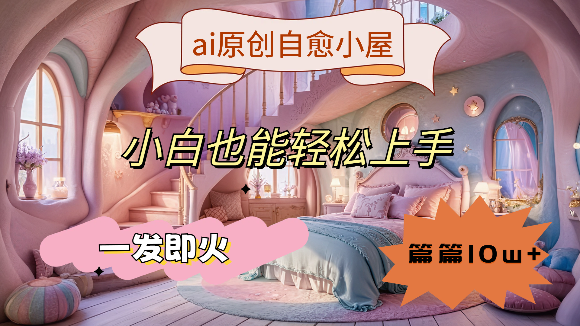 ai原创治愈小屋，小白也能轻松上手，一发即火，篇篇10w+小鳄启创-网创项目资源站-副业项目-创业项目-搞钱项目小鳄启创