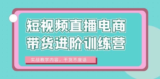 短视频直播电商带货进阶训练营：实战教学内容，干货不废话小鳄启创-网创项目资源站-副业项目-创业项目-搞钱项目小鳄启创