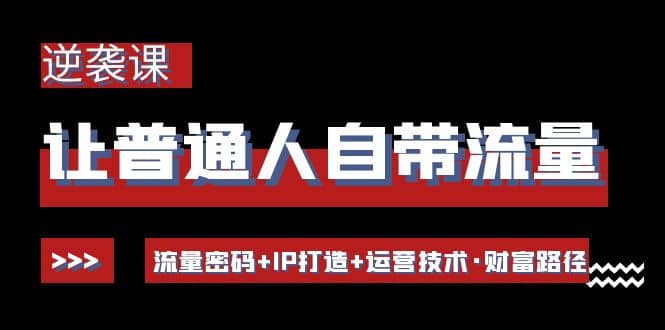 让普通人自带流量的逆袭课：流量密码+IP打造+运营技术·财富路径小鳄启创-网创项目资源站-副业项目-创业项目-搞钱项目小鳄启创
