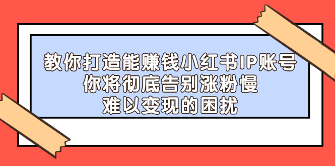 教你打造能赚钱小红书IP账号，了解透彻小红书的真正玩法小鳄启创-网创项目资源站-副业项目-创业项目-搞钱项目小鳄启创