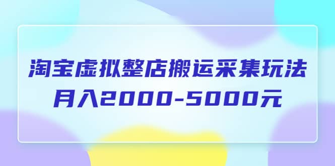 淘宝虚拟整店搬运采集玩法分享课：月入2000-5000元（5节课）小鳄启创-网创项目资源站-副业项目-创业项目-搞钱项目小鳄启创