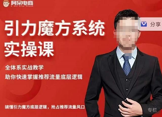 阿呆-引力魔方系统实操课，全体系实战教学，助你快速掌握推荐流量底层逻辑小鳄启创-网创项目资源站-副业项目-创业项目-搞钱项目小鳄启创