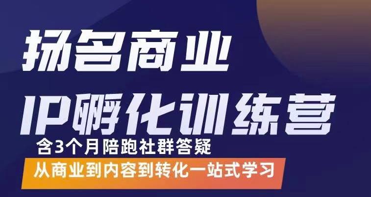 杨名商业IP孵化训练营，从商业到内容到转化一站式学 价值5980元小鳄启创-网创项目资源站-副业项目-创业项目-搞钱项目小鳄启创