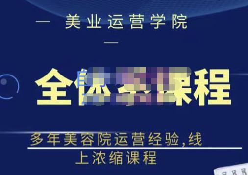 网红美容院全套营销落地课程，多年美容院运营经验，线上浓缩课程小鳄启创-网创项目资源站-副业项目-创业项目-搞钱项目小鳄启创
