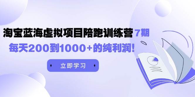 黄岛主《淘宝蓝海虚拟项目陪跑训练营7期》每天200到1000+的纯利润小鳄启创-网创项目资源站-副业项目-创业项目-搞钱项目小鳄启创