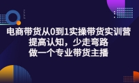 电商带货从0到1实操带货实训营:提高认知,少走弯路,做一个专业带货主播小鳄启创-网创项目资源站-副业项目-创业项目-搞钱项目小鳄启创