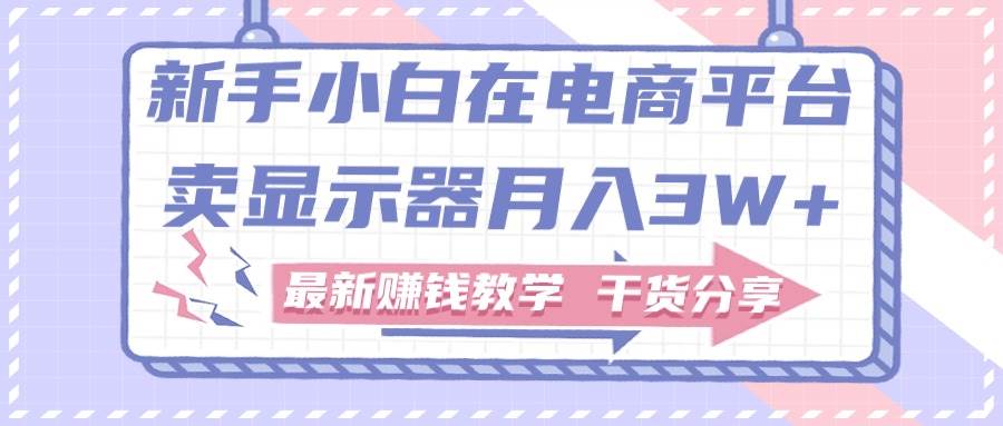 新手小白如何做到在电商平台卖显示器月入3W+，最新赚钱教学干货分享小鳄启创-网创项目资源站-副业项目-创业项目-搞钱项目小鳄启创