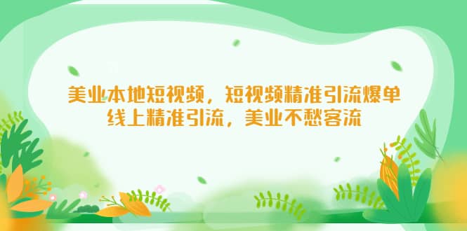 美业本地短视频，短视频精准引流爆单，线上精准引流，美业不愁客流小鳄启创-网创项目资源站-副业项目-创业项目-搞钱项目小鳄启创