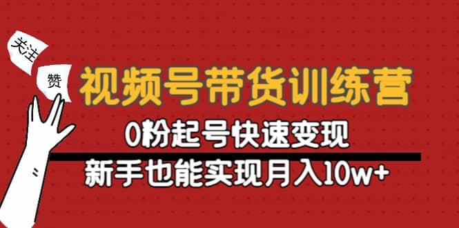视频号带货训练营：0粉起号快速变现小鳄启创-网创项目资源站-副业项目-创业项目-搞钱项目小鳄启创