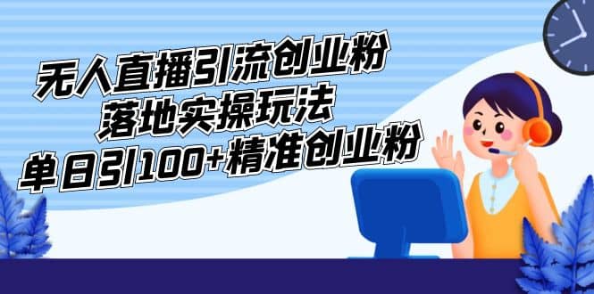 外面收费3980的无人直播引流创业粉落地实操玩法，单日引100+精准创业粉小鳄启创-网创项目资源站-副业项目-创业项目-搞钱项目小鳄启创