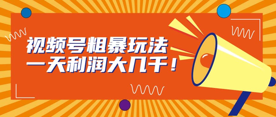 视频号粗暴玩法，一天利润大几千小鳄启创-网创项目资源站-副业项目-创业项目-搞钱项目小鳄启创