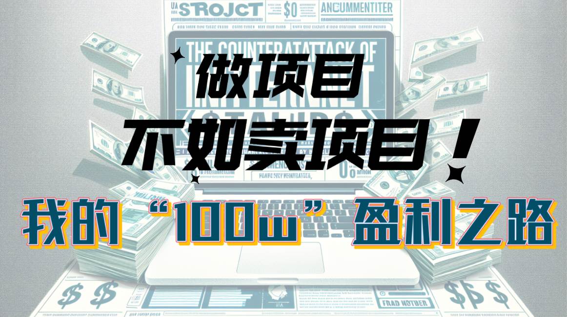 为什么做项目不如卖项目？我的100W+盈利之路小鳄启创-网创项目资源站-副业项目-创业项目-搞钱项目小鳄启创