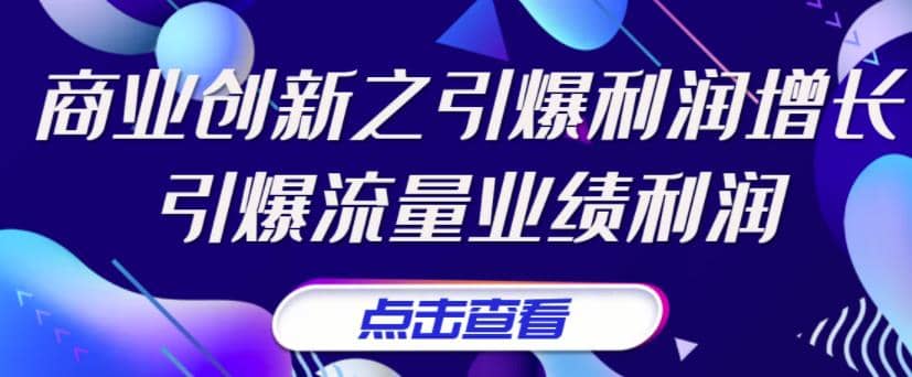 《商业创新之引爆利润增长》引爆流量业绩利润小鳄启创-网创项目资源站-副业项目-创业项目-搞钱项目小鳄启创