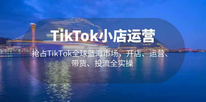 TikTok小店运营 抢占TikTok全球蓝海市场，开店、运营、带货、投流全实操小鳄启创-网创项目资源站-副业项目-创业项目-搞钱项目小鳄启创
