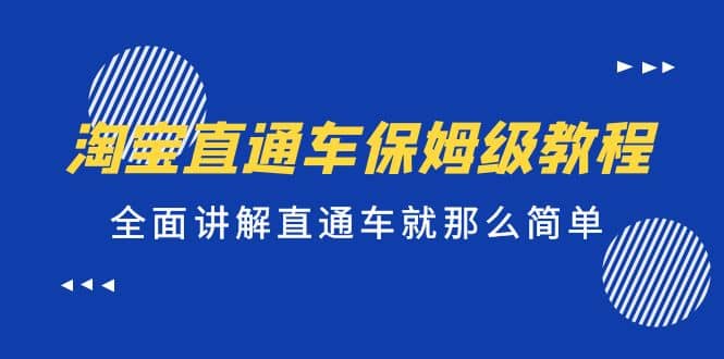 淘宝直通车保姆级教程，全面讲解直通车就那么简单小鳄启创-网创项目资源站-副业项目-创业项目-搞钱项目小鳄启创
