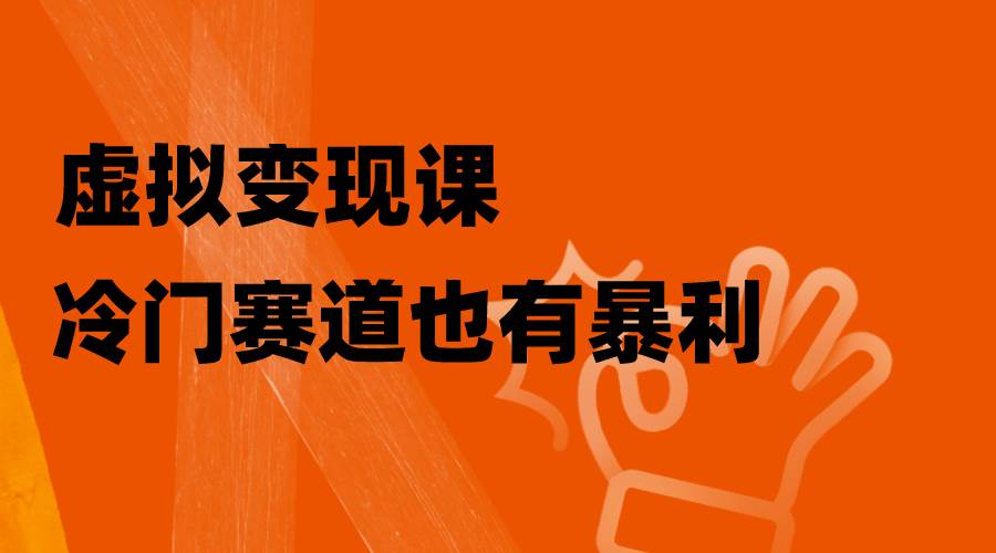 虚拟变现课，冷门赛道也有暴利，手把手教你玩转冷门私域小鳄启创-网创项目资源站-副业项目-创业项目-搞钱项目小鳄启创