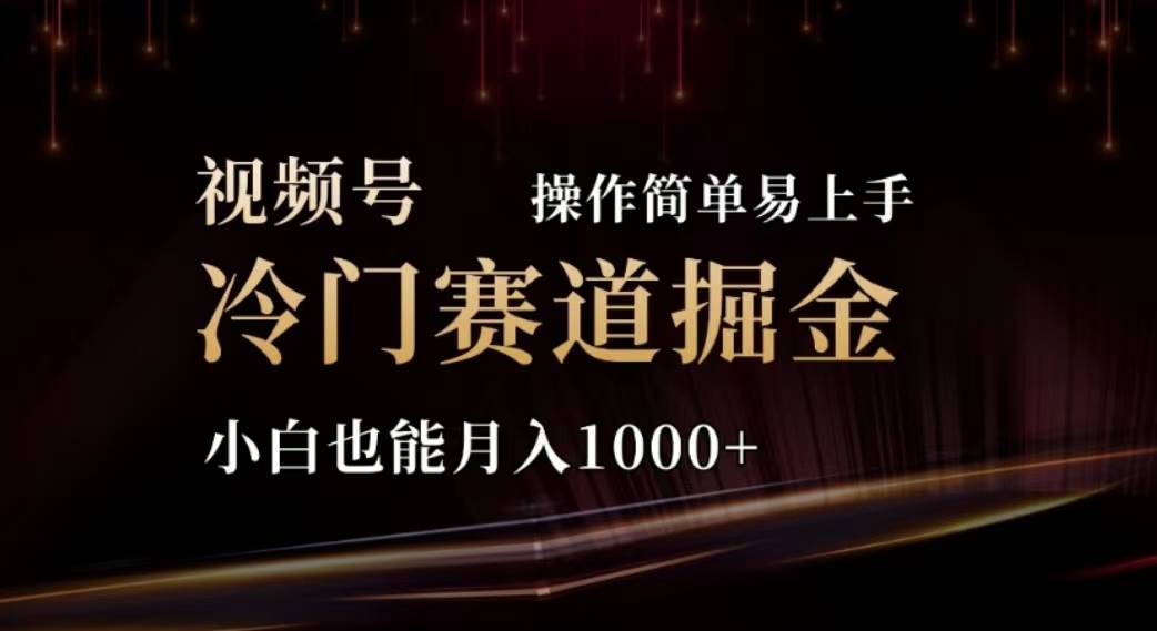 2024视频号冷门赛道掘金，操作简单轻松上手，小白也能月入1000+小鳄启创-网创项目资源站-副业项目-创业项目-搞钱项目小鳄启创
