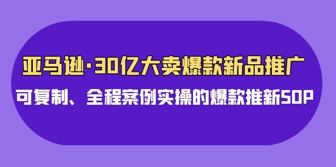亚马逊30亿·大卖爆款新品推广，可复制、全程案例实操的爆款推新SOP小鳄启创-网创项目资源站-副业项目-创业项目-搞钱项目小鳄启创