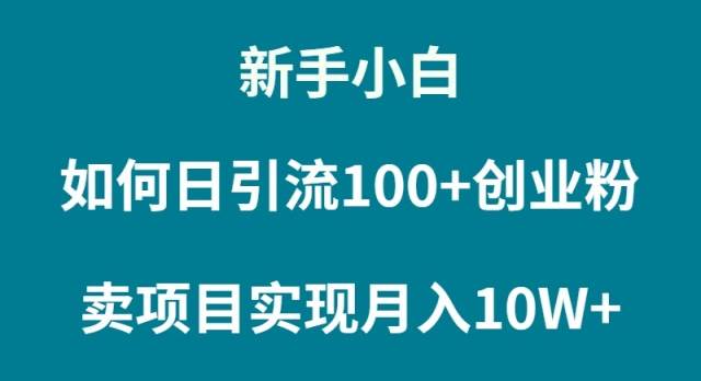新手小白如何通过卖项目实现月入10W+小鳄启创-网创项目资源站-副业项目-创业项目-搞钱项目小鳄启创