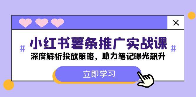 小红书-薯 条 推 广 实战课：深度解析投放策略，助力笔记曝光飙升小鳄启创-网创项目资源站-副业项目-创业项目-搞钱项目小鳄启创