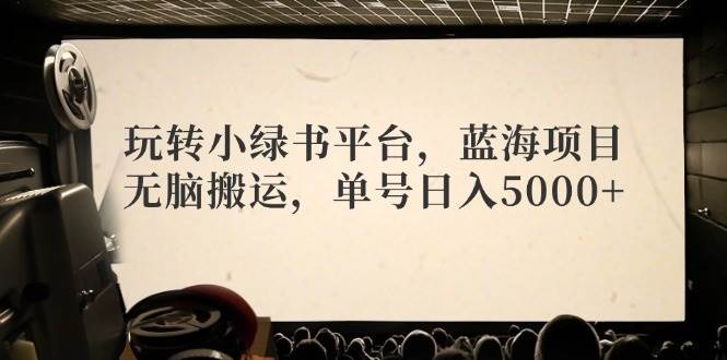 玩转小绿书平台，蓝海项目，无脑搬运，单号日入5000+小鳄启创-网创项目资源站-副业项目-创业项目-搞钱项目小鳄启创